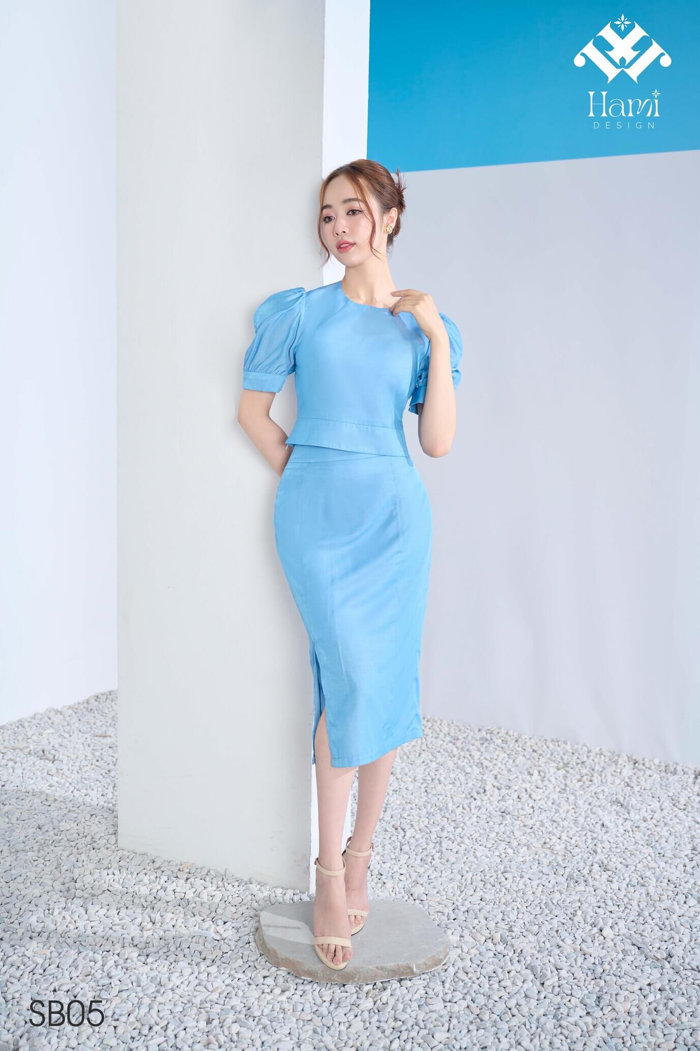 CV247BL - Chân váy xòe Denim Xanh dương nhạt | Đầm Xinh Xinh